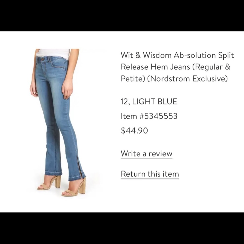 Boot cut jeans